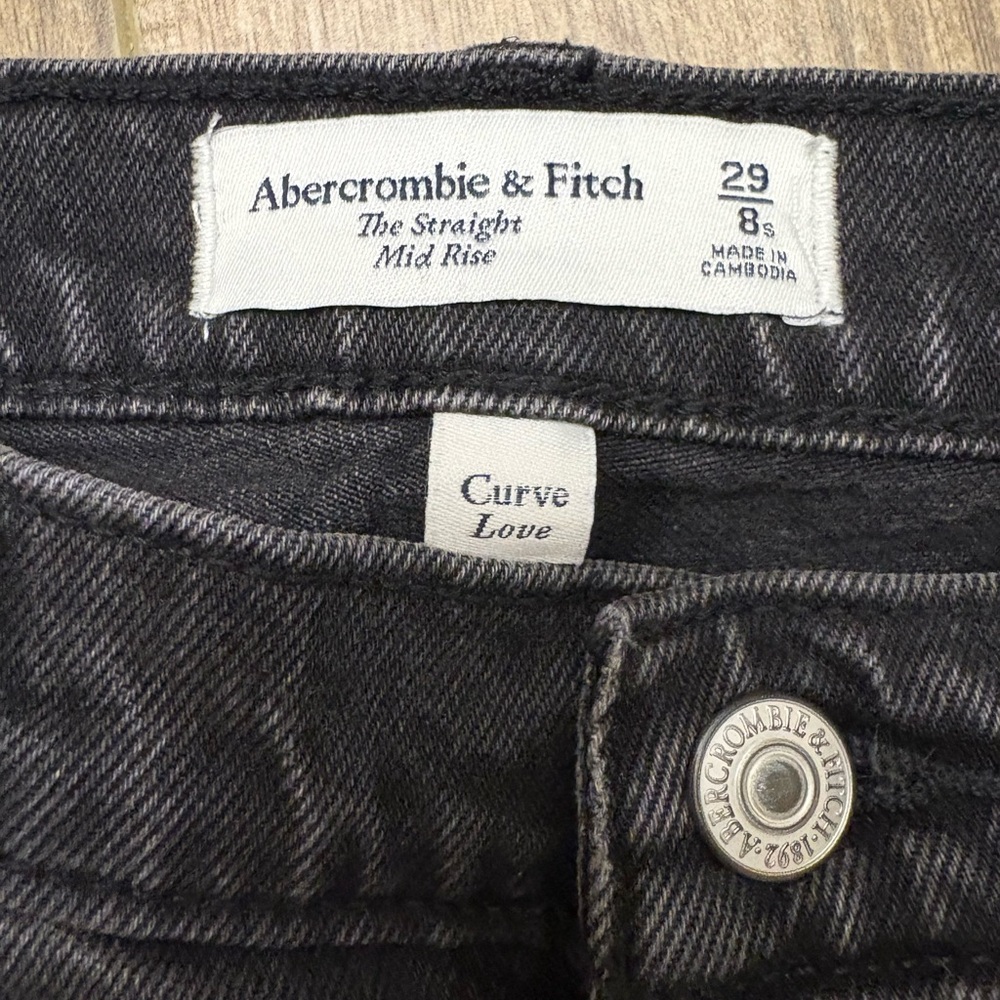 Abercrombie & Fitch Gray Straight Mid Rise Jeans